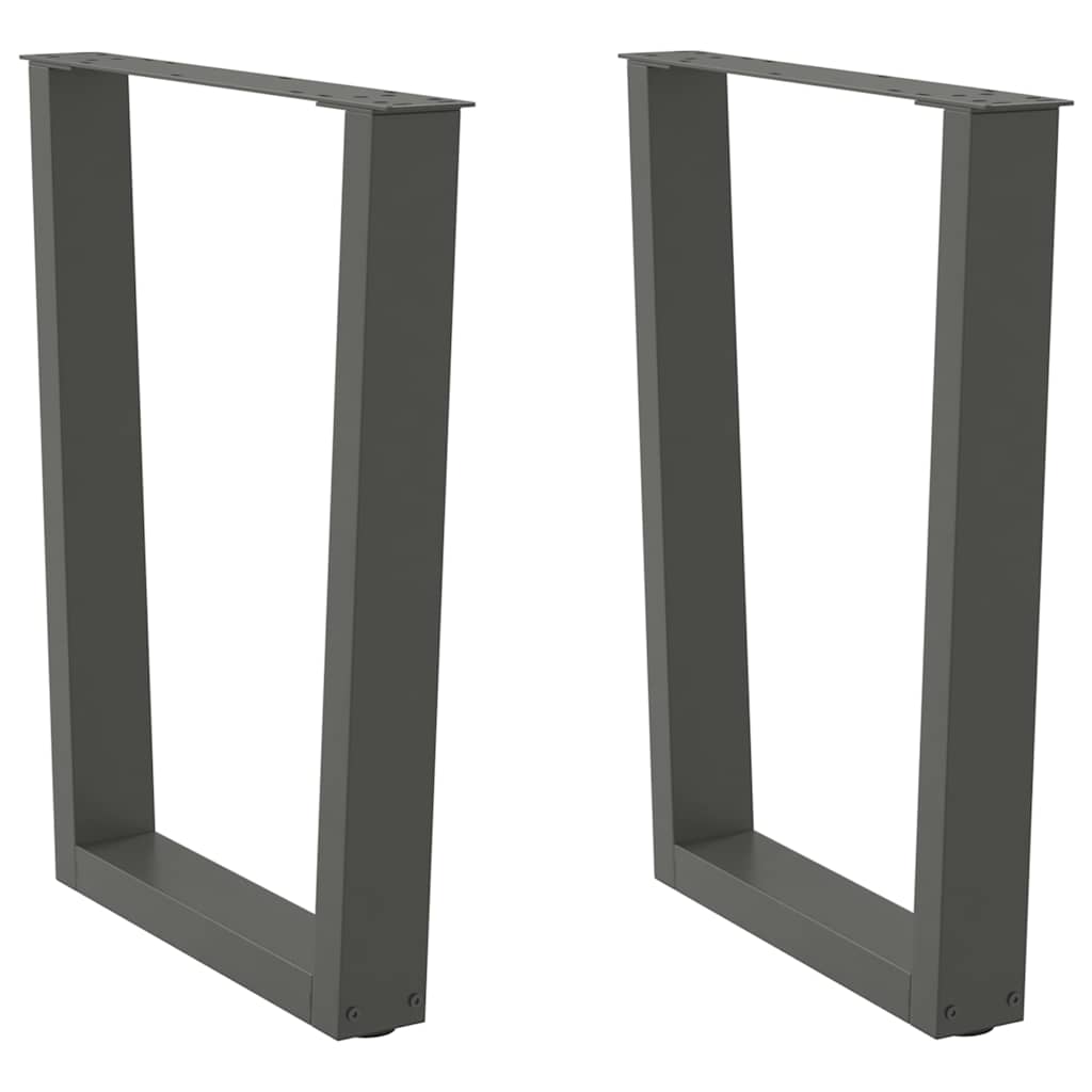vidaXL Nogi do stołu jadalnego w kształcie litery V 2 szt. Antracyt 70x(72-73,3) cm Stal