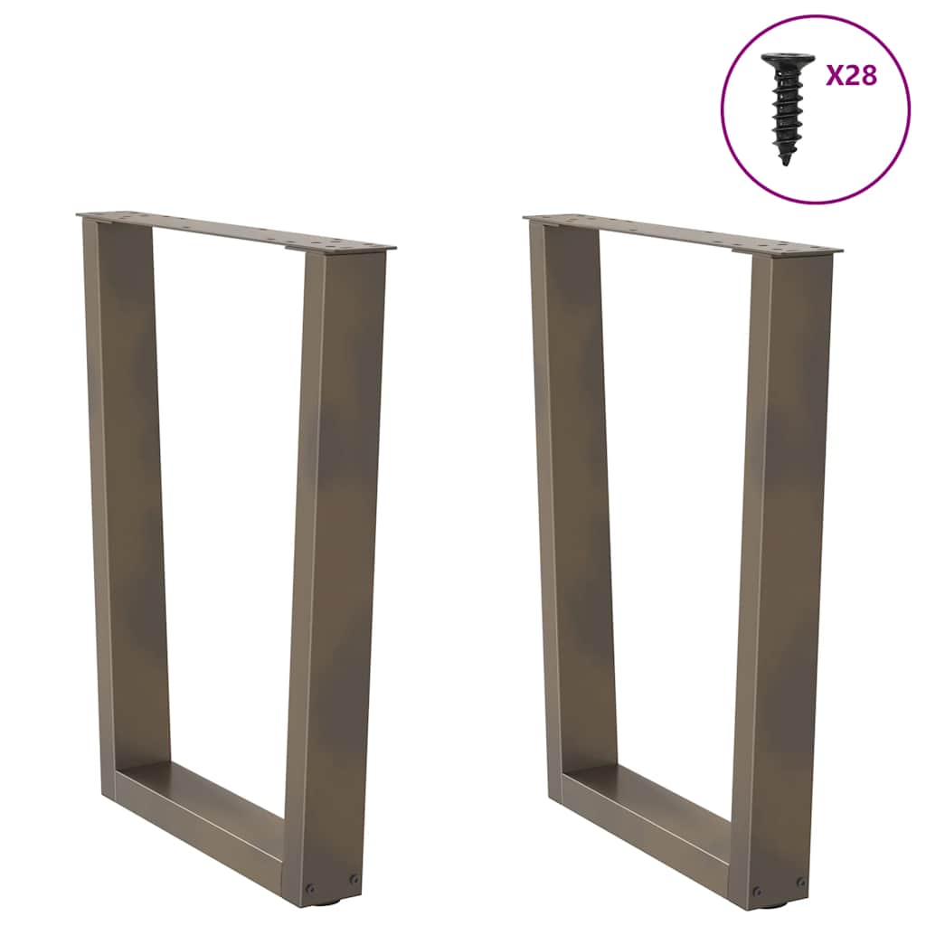 vidaXL Nogi do stołu jadalnego w kształcie litery V 2 szt. Naturalna stal 70x(72-73,3) cm Stal