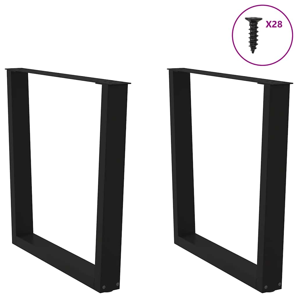 vidaXL Nogi do stołu jadalnego w kształcie litery V 2 szt. Czarne 80x(72-73,3) cm Stal