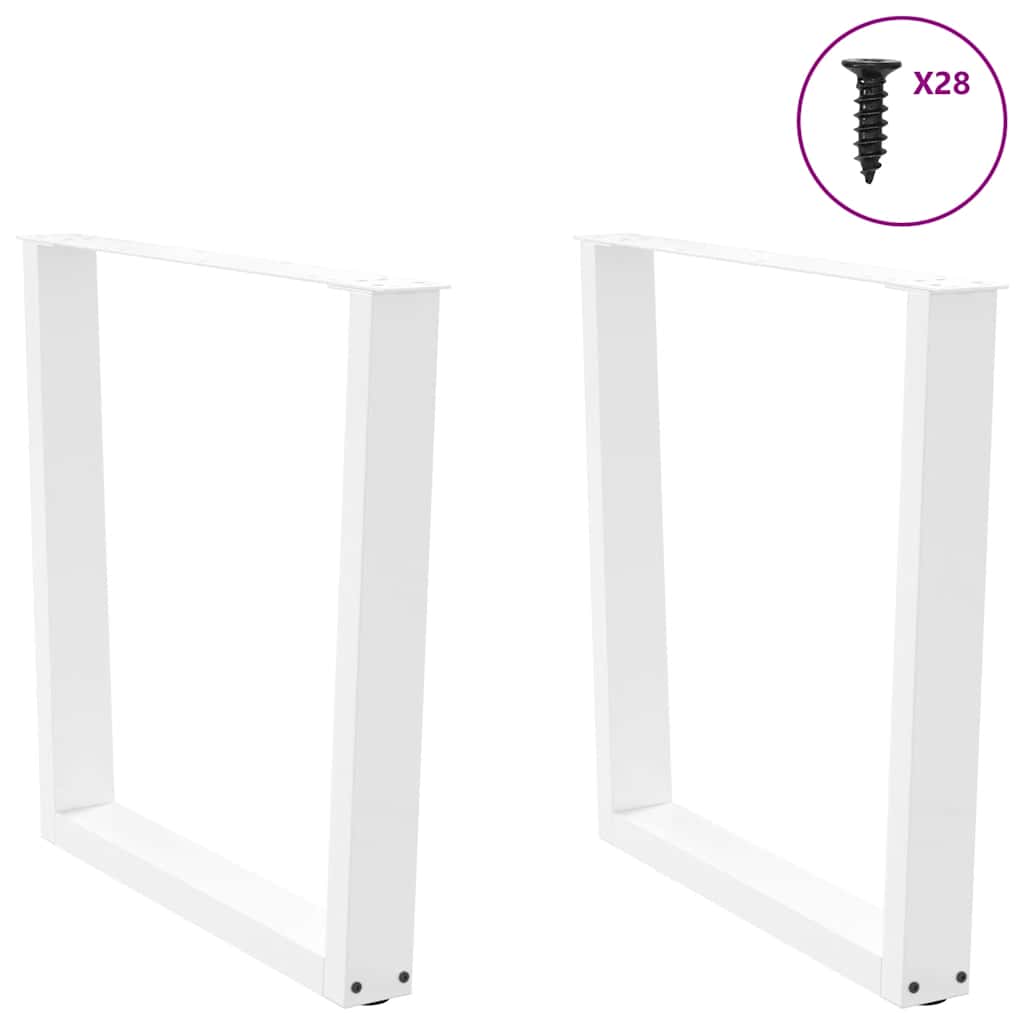 vidaXL Nogi do stołu jadalnego w kształcie litery V 2 szt. Białe 80x(72-73,3) cm Stal