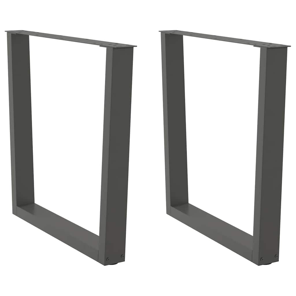 vidaXL Nogi do stołu jadalnego w kształcie litery V 2 szt. Antracyt 80x(72-73,3) cm Stal