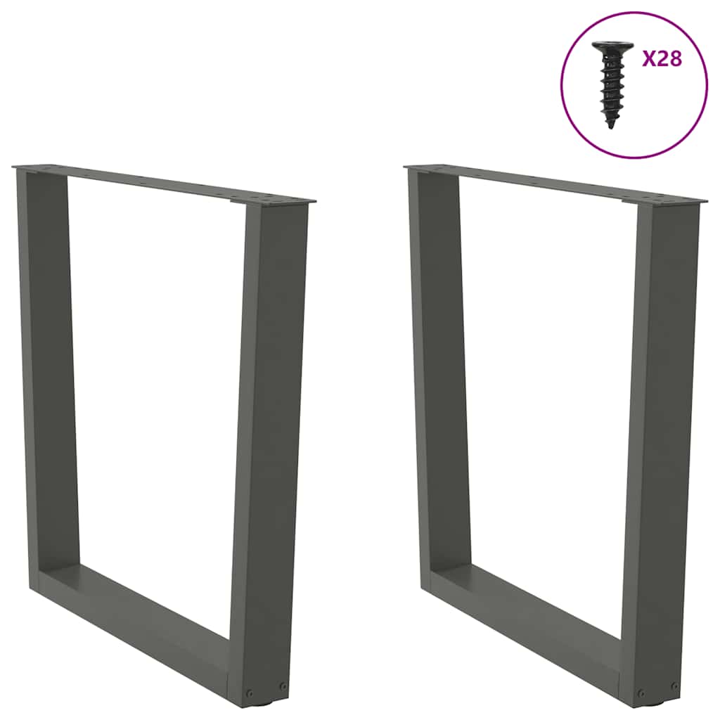 vidaXL Nogi do stołu jadalnego w kształcie litery V 2 szt. Antracyt 80x(72-73,3) cm Stal