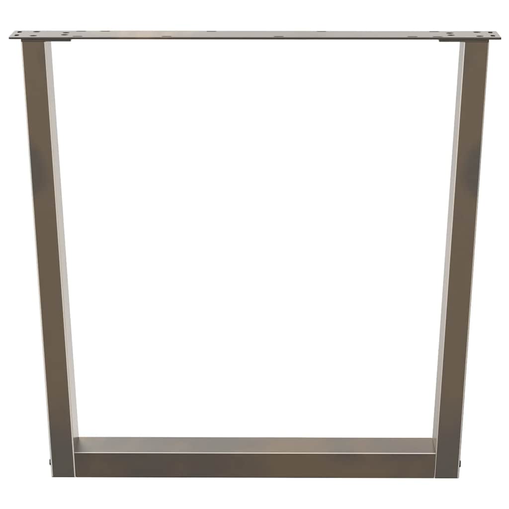 vidaXL Nogi do stołu jadalnego w kształcie litery V 2 szt. Naturalna stal 80x(72-73,3) cm Stal