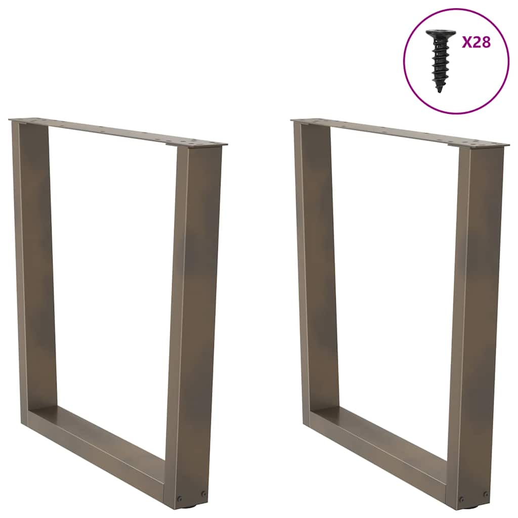 vidaXL Nogi do stołu jadalnego w kształcie litery V 2 szt. Naturalna stal 80x(72-73,3) cm Stal