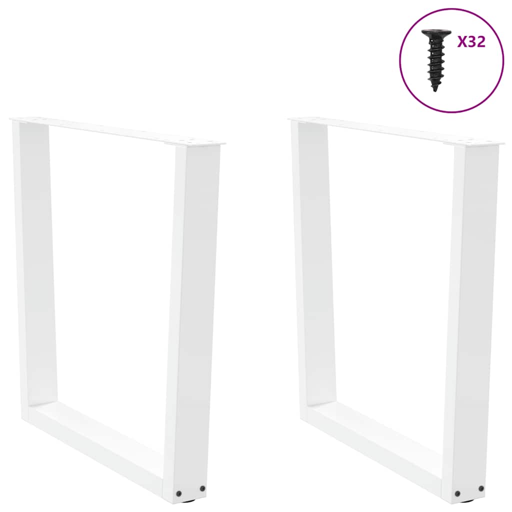 vidaXL Nogi do stołu jadalnego w kształcie litery V 2 szt. Białe 90x(72-73,3) cm Stal