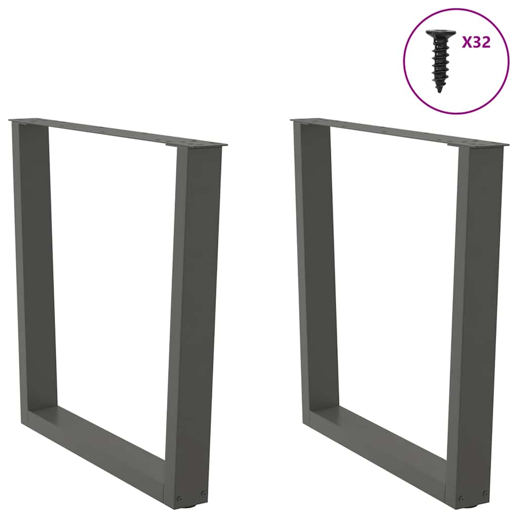 vidaXL Nogi do stołu jadalnego w kształcie litery V 2 szt. Antracyt 90x(72-73,3) cm Stal