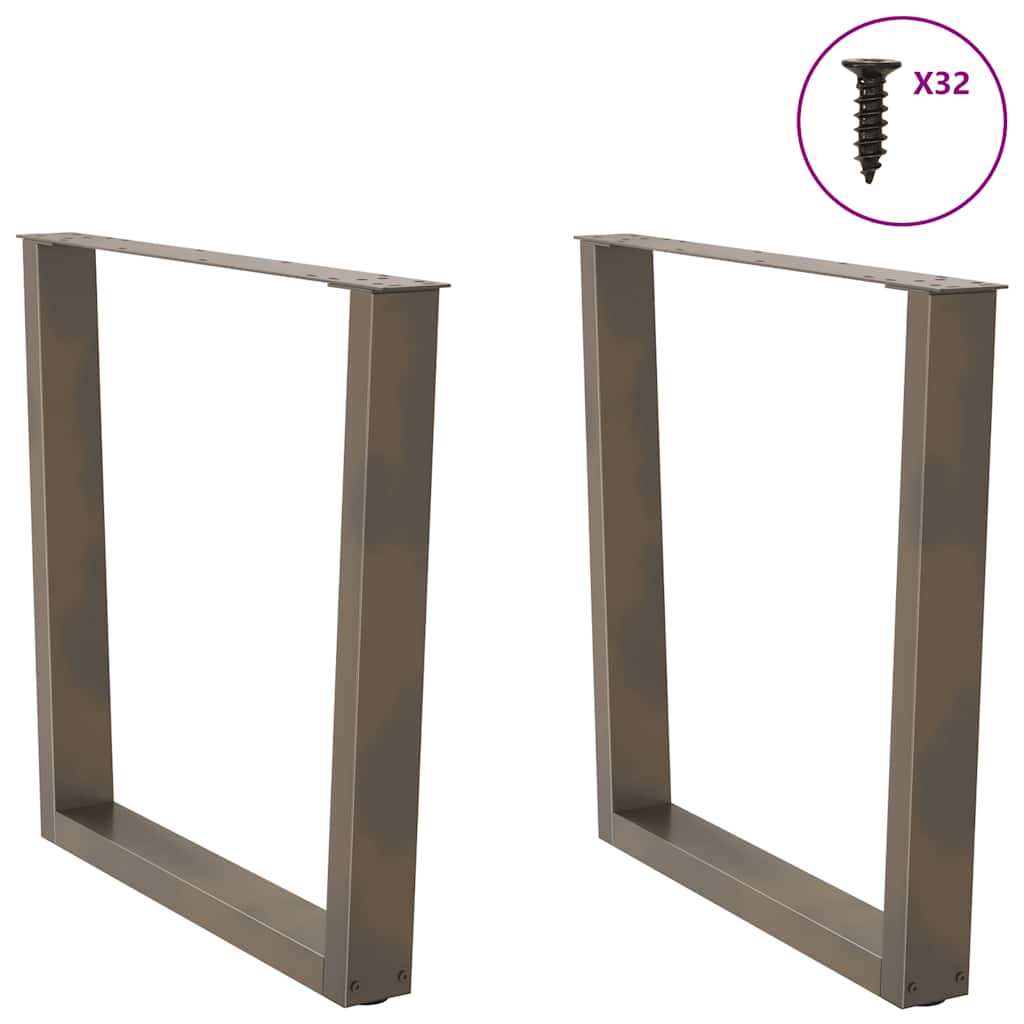 vidaXL Nogi do stołu jadalnego w kształcie litery V 2 szt. Naturalna stal 90x(72-73,3) cm Stal