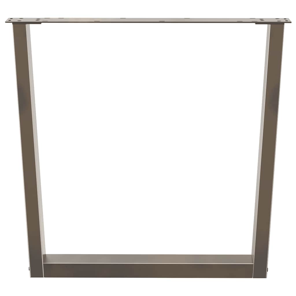 vidaXL Nogi do stołu jadalnego w kształcie litery V 2 szt. Naturalna stal 90x(72-73,3) cm Stal