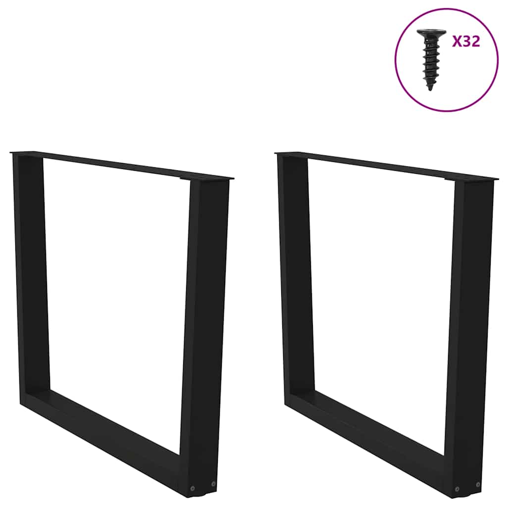 vidaXL Nogi do stołu jadalnego w kształcie litery V 2 szt. Czarne 100x(72-73,3) cm Stal