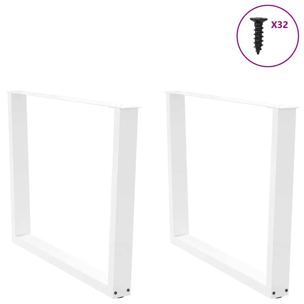vidaXL Nogi do stołu jadalnego w kształcie litery V 2 szt. Białe 100x(72-73,3) cm Stal