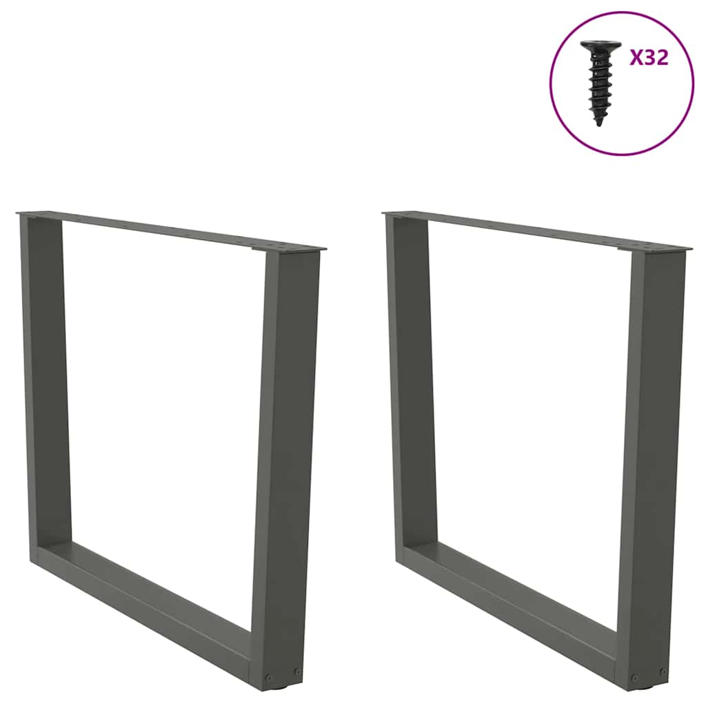 vidaXL Nogi do stołu jadalnego w kształcie litery V 2 szt. Antracyt 100x(72-73,3) cm Stal