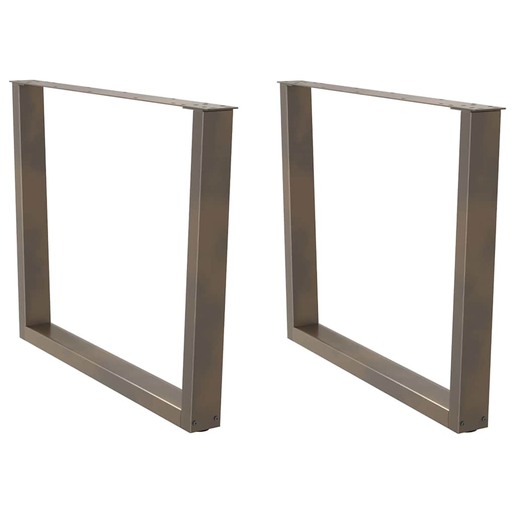 vidaXL Nogi do stołu jadalnego w kształcie litery V 2 szt. Naturalna stal 100x(72-73,3) cm Stal