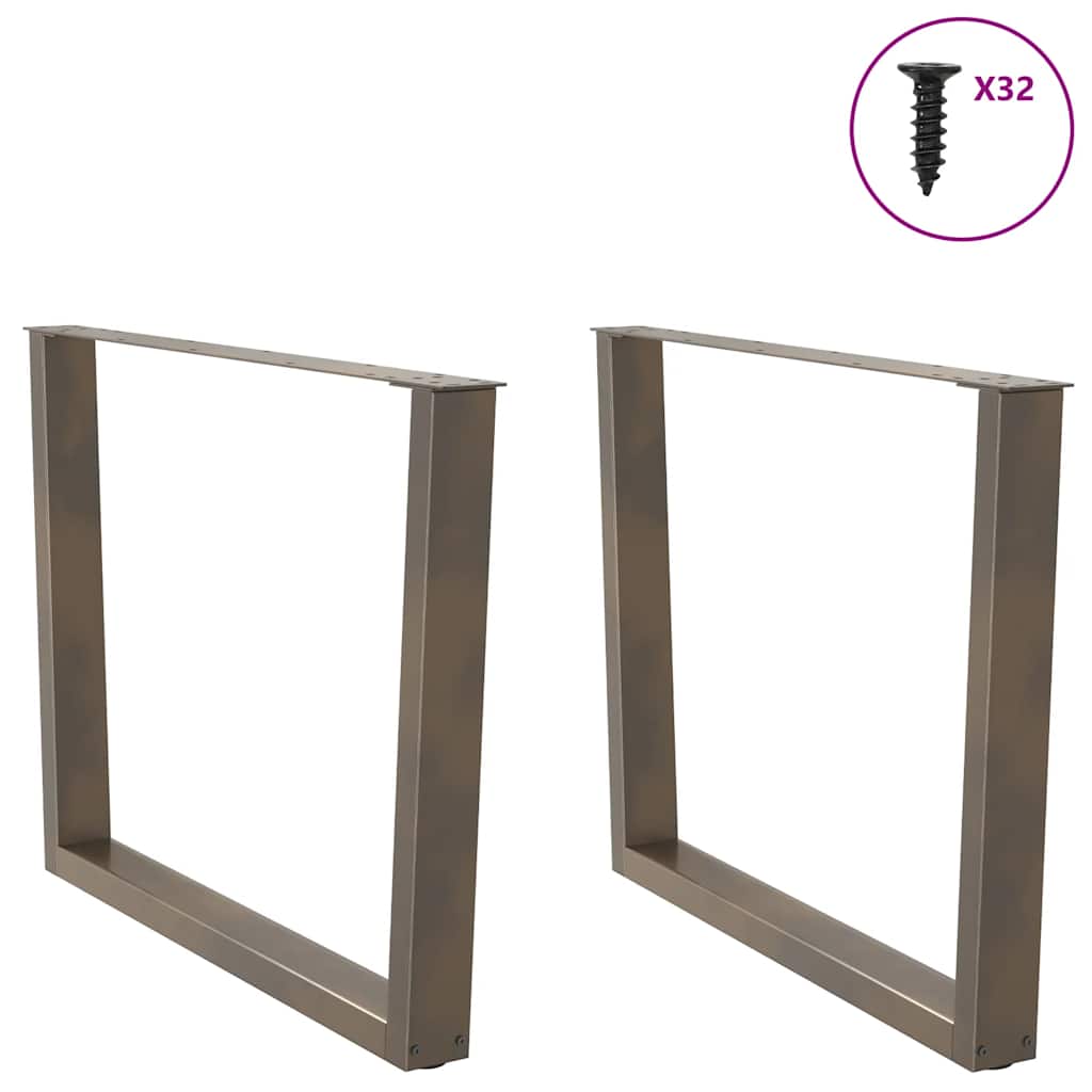vidaXL Nogi do stołu jadalnego w kształcie litery V 2 szt. Naturalna stal 100x(72-73,3) cm Stal