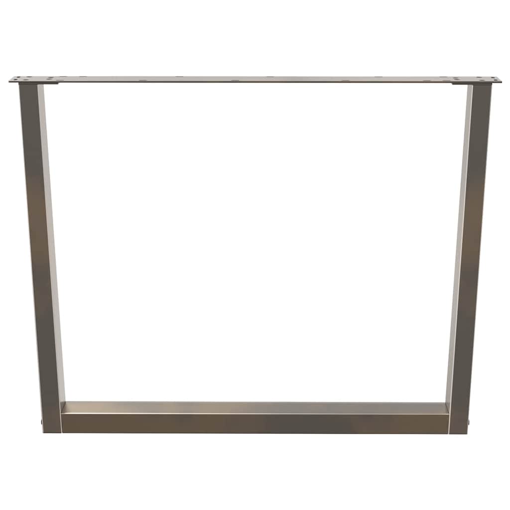 vidaXL Nogi do stołu jadalnego w kształcie litery V 2 szt. Naturalna stal 100x(72-73,3) cm Stal