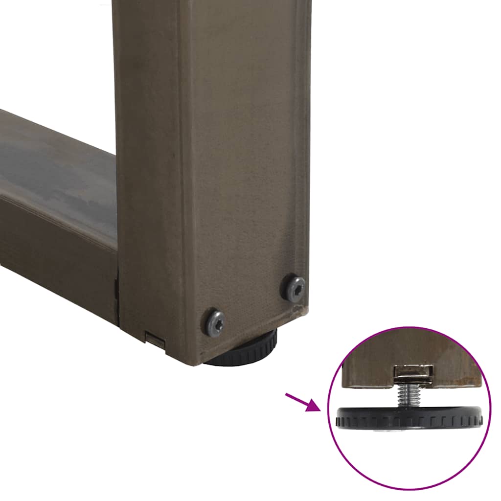 vidaXL Nogi do stołu jadalnego w kształcie litery V 2 szt. Naturalna stal 100x(72-73,3) cm Stal