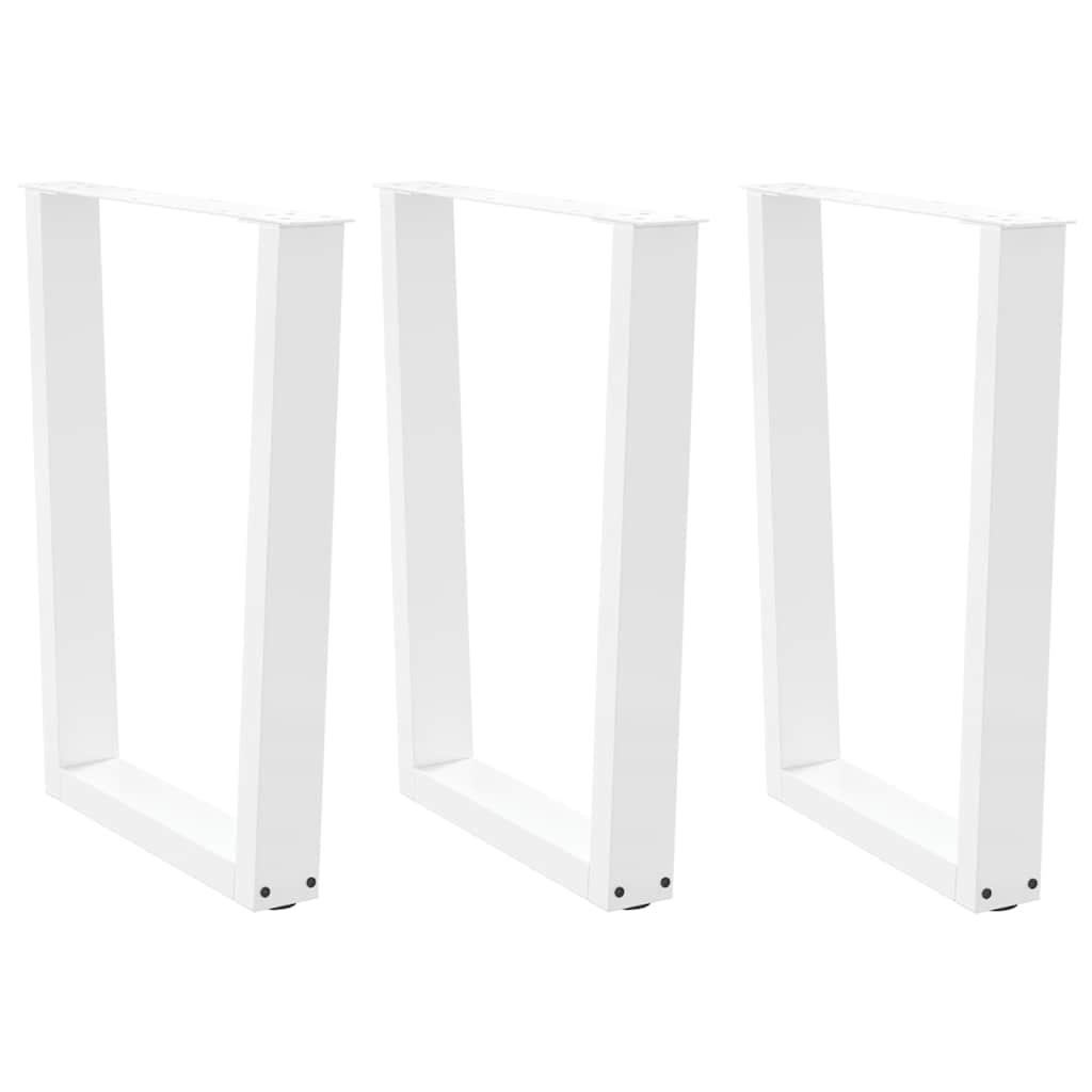 vidaXL Nogi do stołu jadalnego w kształcie litery V 3 szt. Białe 70x(72-73,3) cm Stal