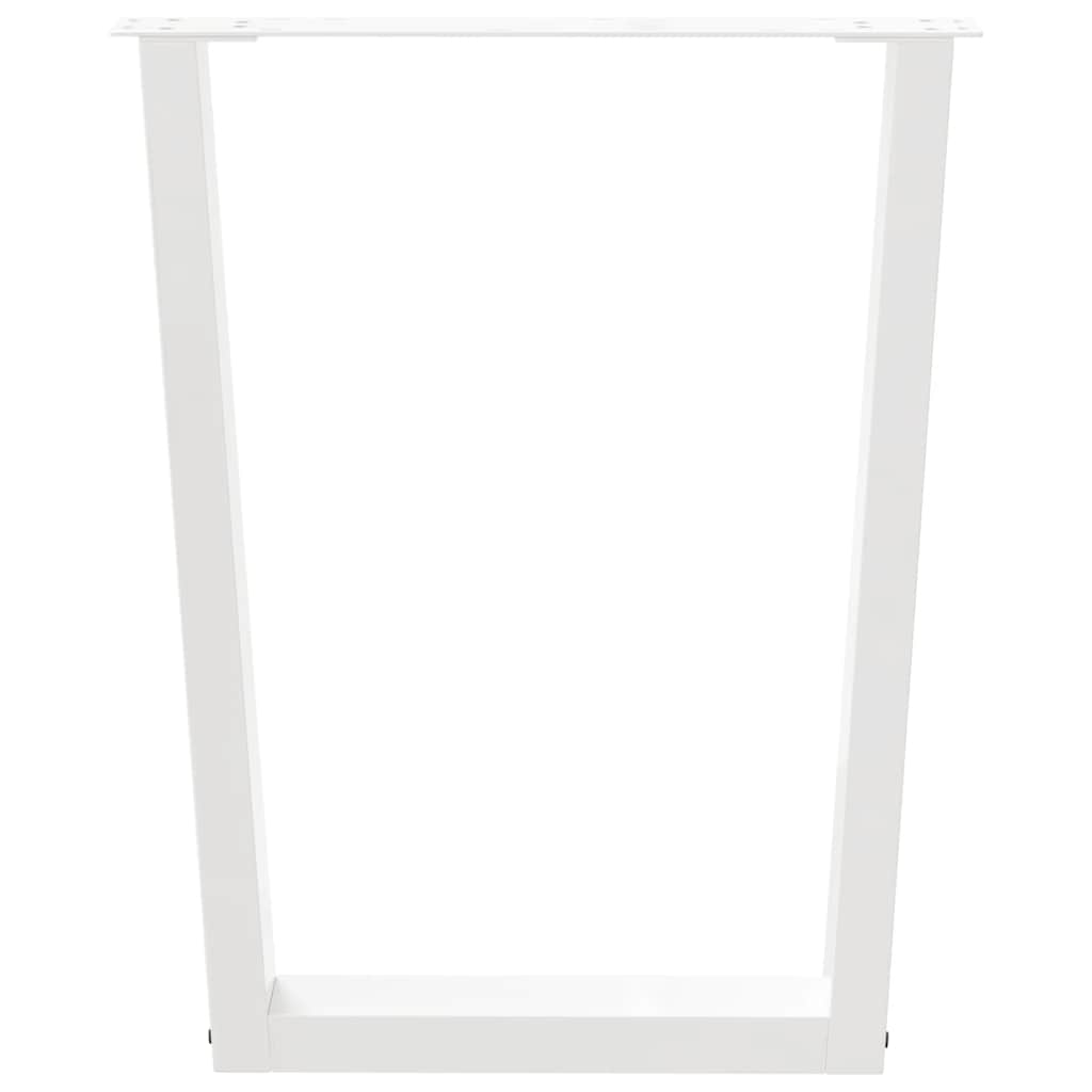 vidaXL Nogi do stołu jadalnego w kształcie litery V 3 szt. Białe 70x(72-73,3) cm Stal