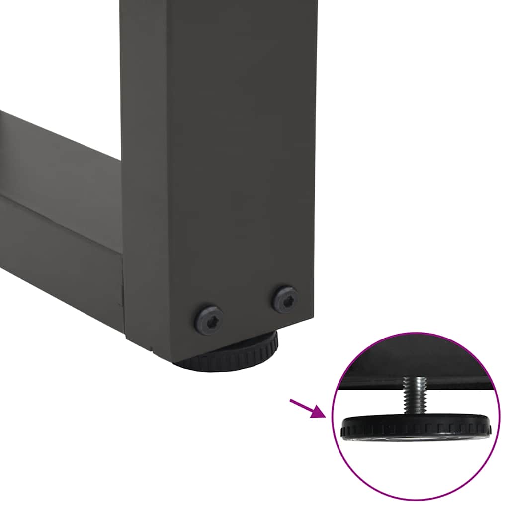 vidaXL Nogi do stołu jadalnego w kształcie litery V 3 szt. Antracyt 70x(72-73,3) cm Stal