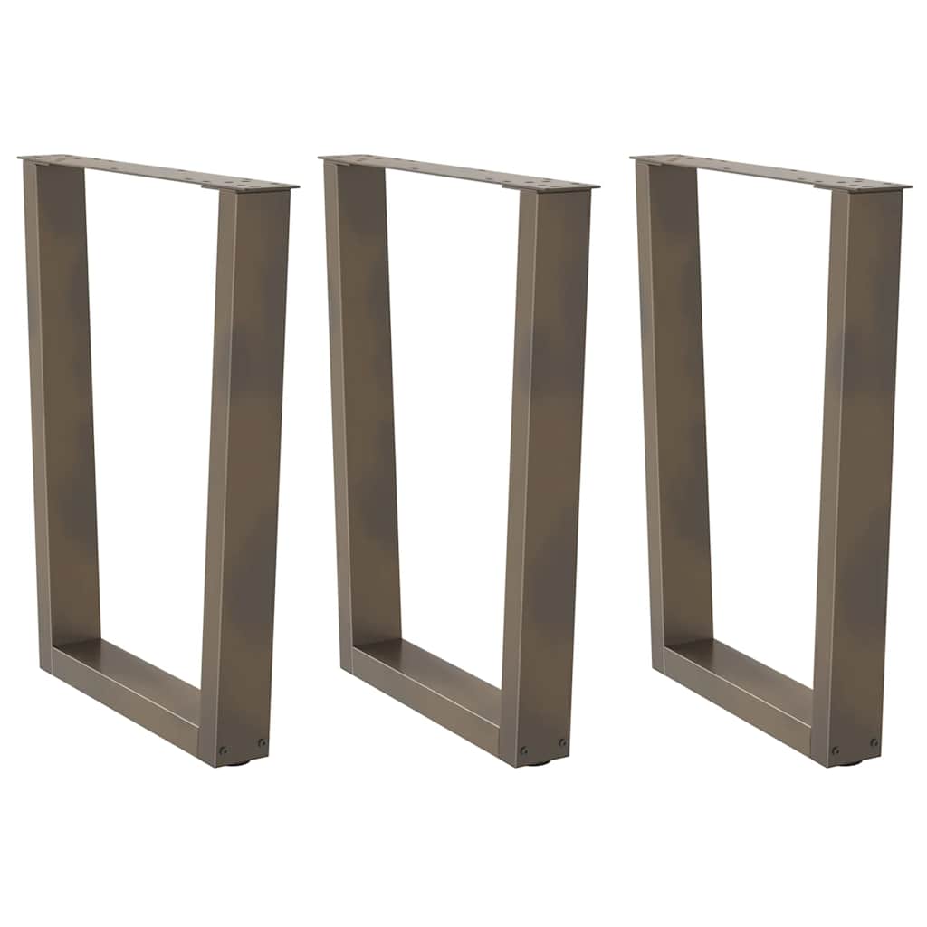 vidaXL Nogi do stołu jadalnego w kształcie litery V 3 szt. Naturalna stal 70x(72-73,3) cm Stal