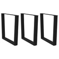 vidaXL Nogi do stołu jadalnego w kształcie litery V 3 szt. Czarne 80x(72-73,3) cm Stalowe