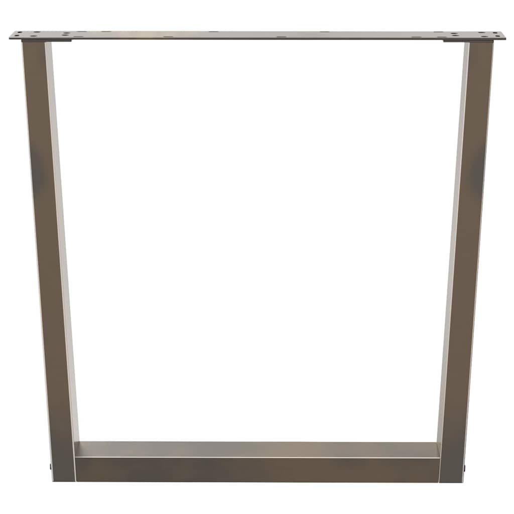 vidaXL Nogi do stołu jadalnego w kształcie litery V 3 szt. Naturalna stal 80x(72-73,3) cm Stal