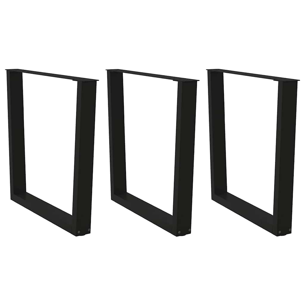 vidaXL Nogi do stołu jadalnego w kształcie litery V 3 szt. Czarne 90x(72-73,3) cm Stal