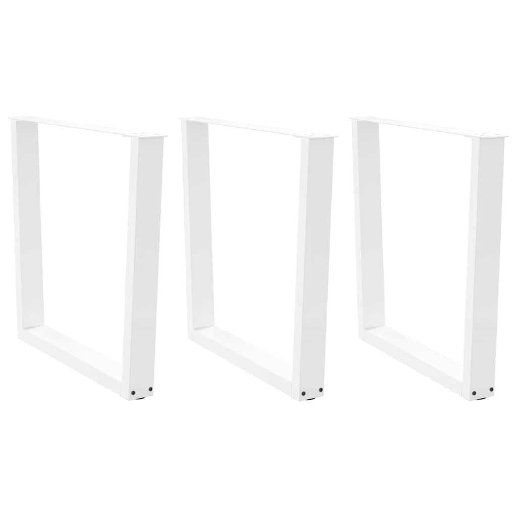 vidaXL Nogi do stołu jadalnego w kształcie litery V 3 szt. Białe 90x(72-73,3) cm Stal