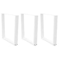 vidaXL Nogi do stołu jadalnego w kształcie litery V 3 szt. Białe 90x(72-73,3) cm Stal