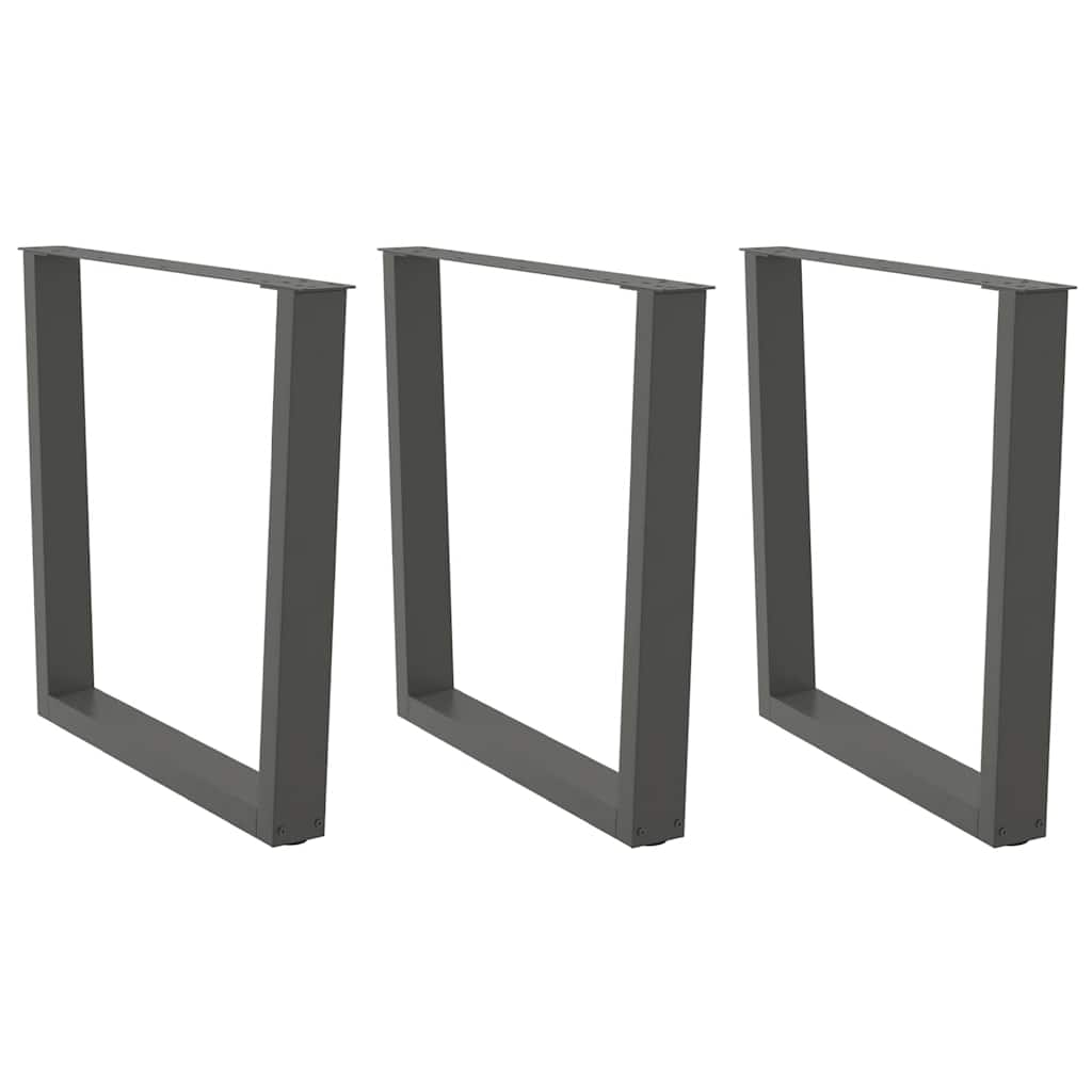 vidaXL Nogi do stołu jadalnego w kształcie litery V 3 szt. Antracyt 90x(72-73,3) cm Stal