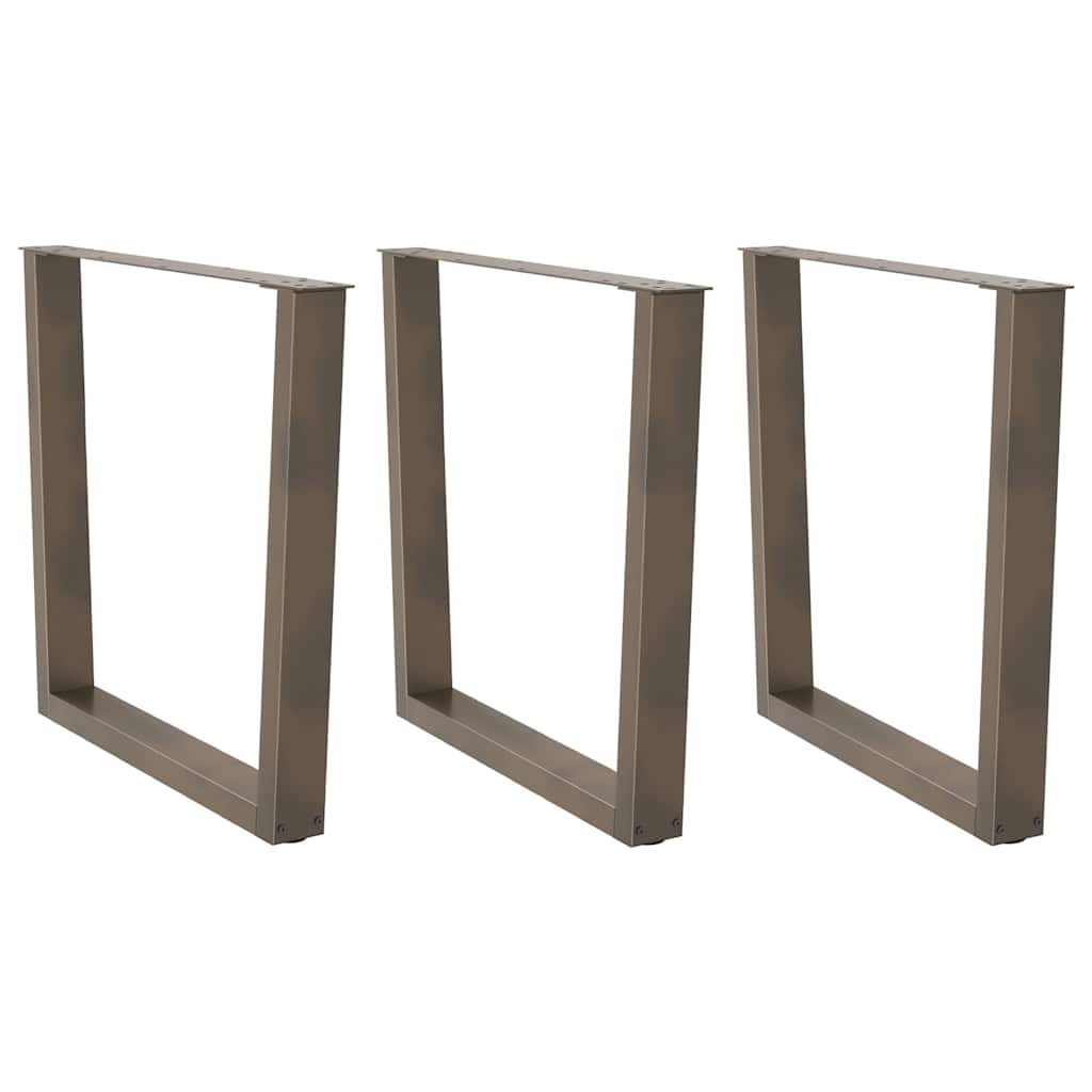 vidaXL Nogi do stołu jadalnego w kształcie litery V 3 szt. Naturalna stal 90x(72-73,3) cm Stal