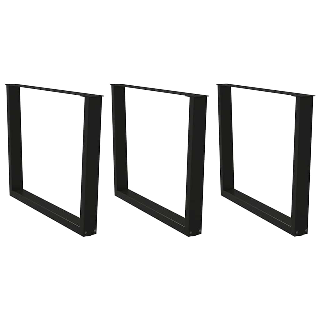 vidaXL Nogi do stołu jadalnego w kształcie litery V 3 szt. Czarne 100x(72-73,3) cm Stal