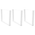 vidaXL Nogi do stołu jadalnego w kształcie litery V 3 szt. Białe 100x(72-73,3) cm Stal