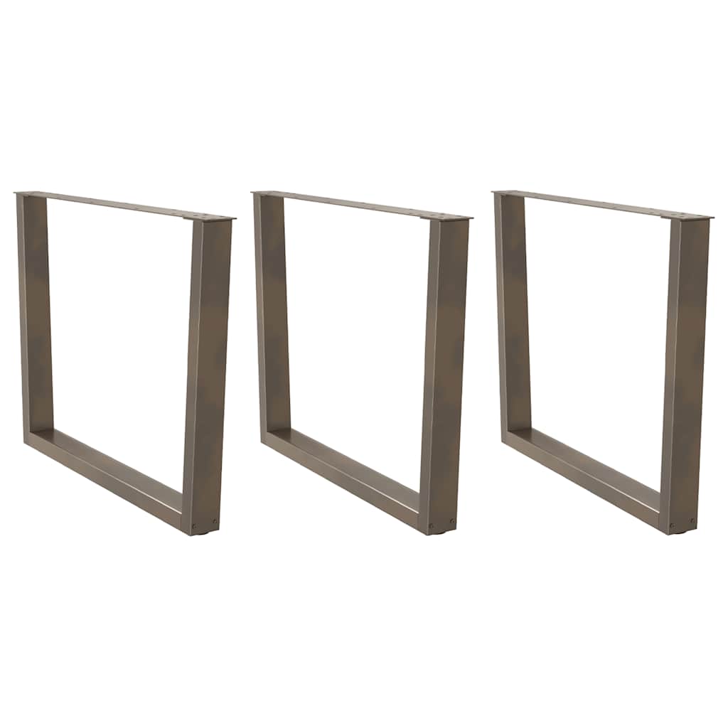 vidaXL Nogi do stołu jadalnego w kształcie litery V 3 szt. Naturalna stal 100x(72-73,3) cm Stal