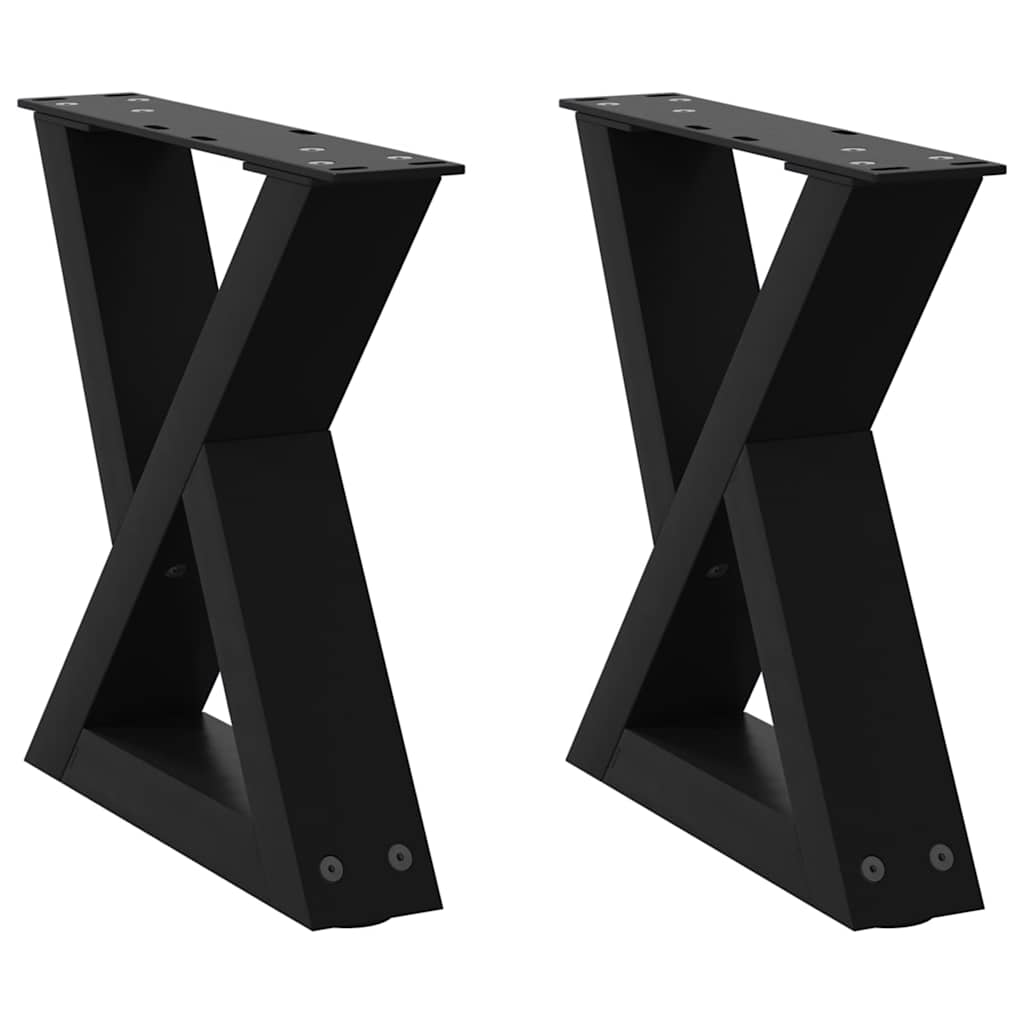 vidaXL Nogi do stolika kawowego 2 szt. Czarne 30x(30-31,3) cm Stal