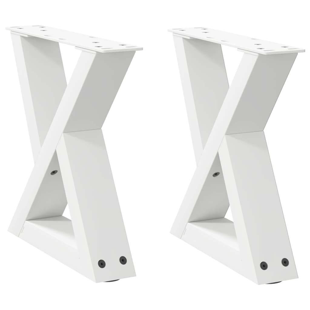 vidaXL Nogi do stolika kawowego 2 szt. Białe 30x(30-31,3) cm Stal