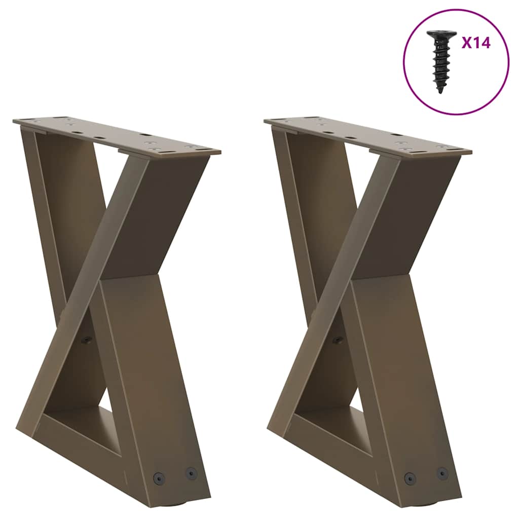 vidaXL Nogi do stolika kawowego 2 szt. Naturalna stal 30x(30-31,3) cm Stal