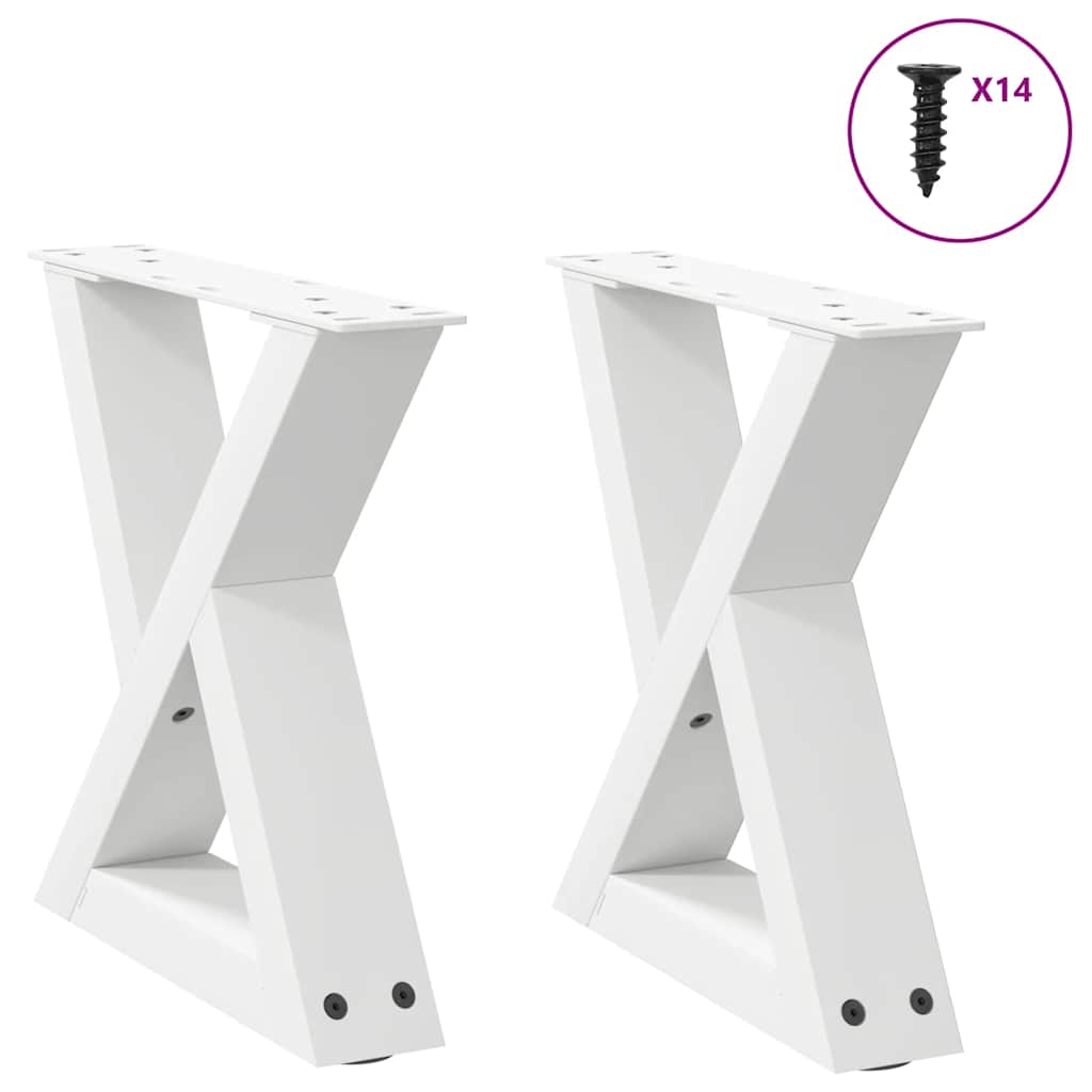 vidaXL Nogi do stolika kawowego 2 szt. Białe 40x(30-31,3) cm Stal