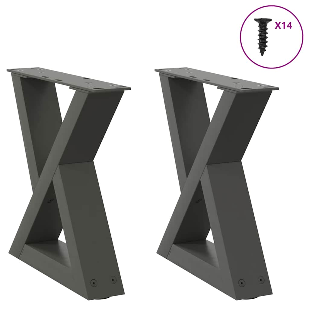 vidaXL Nogi do stolika kawowego 2 szt. Antracyt 40x(30-31,3) cm Stal