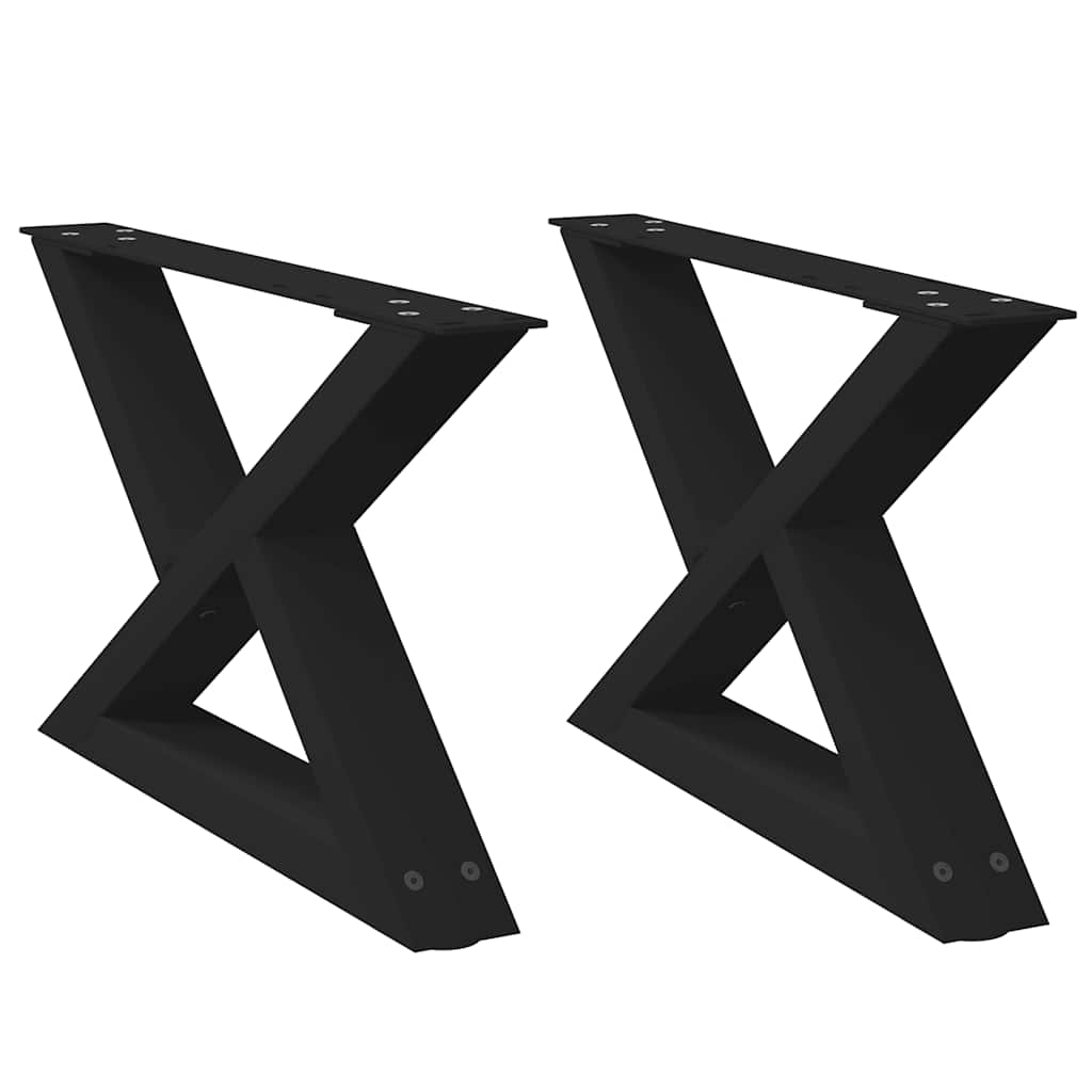 vidaXL Nogi do stolika kawowego 2 szt. Czarne 50x(30-31,3) cm Stal