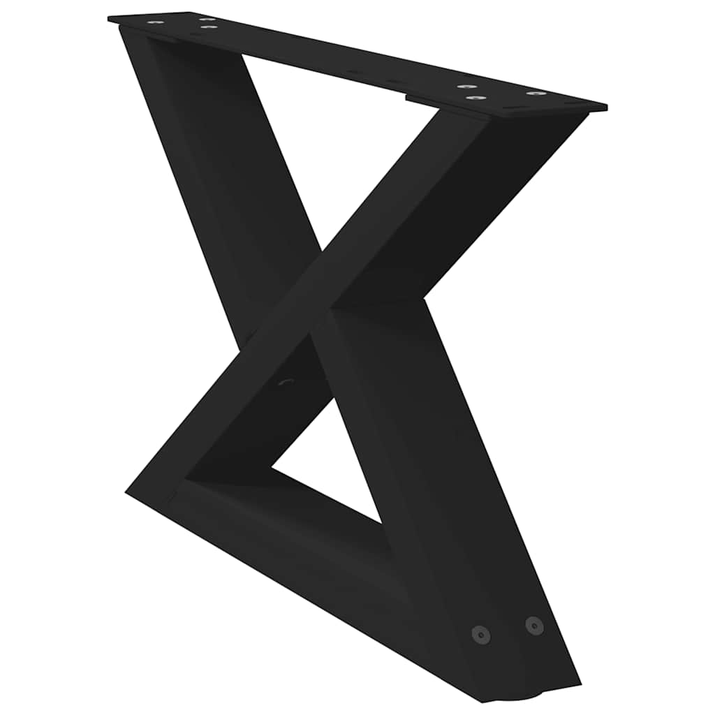 vidaXL Nogi do stolika kawowego 2 szt. Czarne 50x(30-31,3) cm Stal