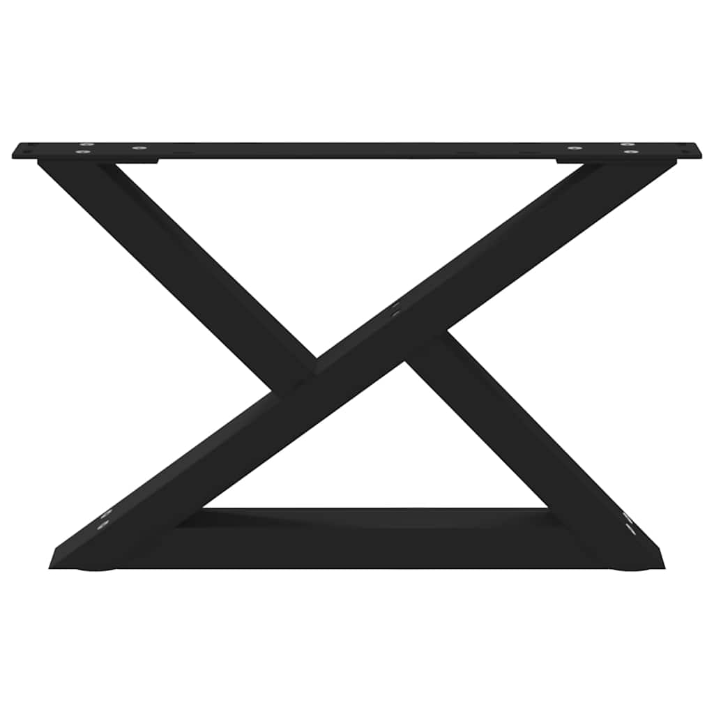 vidaXL Nogi do stolika kawowego 2 szt. Czarne 50x(30-31,3) cm Stal
