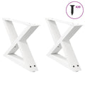 vidaXL Nogi do stolika kawowego 2 szt. Białe 50x(30-31,3) cm Stal