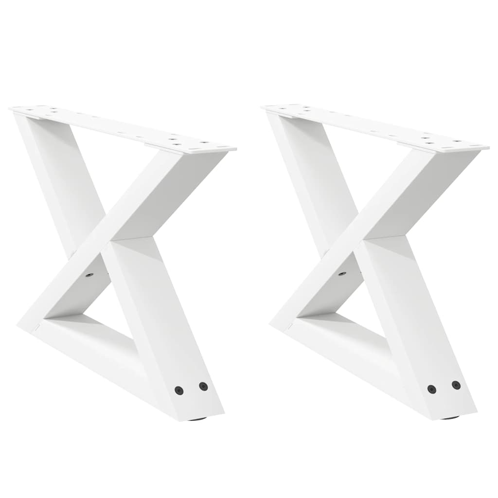 vidaXL Nogi do stolika kawowego 2 szt. Białe 50x(30-31,3) cm Stal