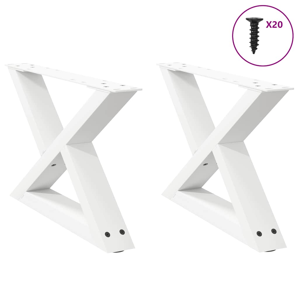 vidaXL Nogi do stolika kawowego 2 szt. Białe 60x(30-31,3) cm Stal