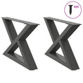 vidaXL Nogi do stolika kawowego 2 szt. Antracyt 60x(30-31,3) cm Stal