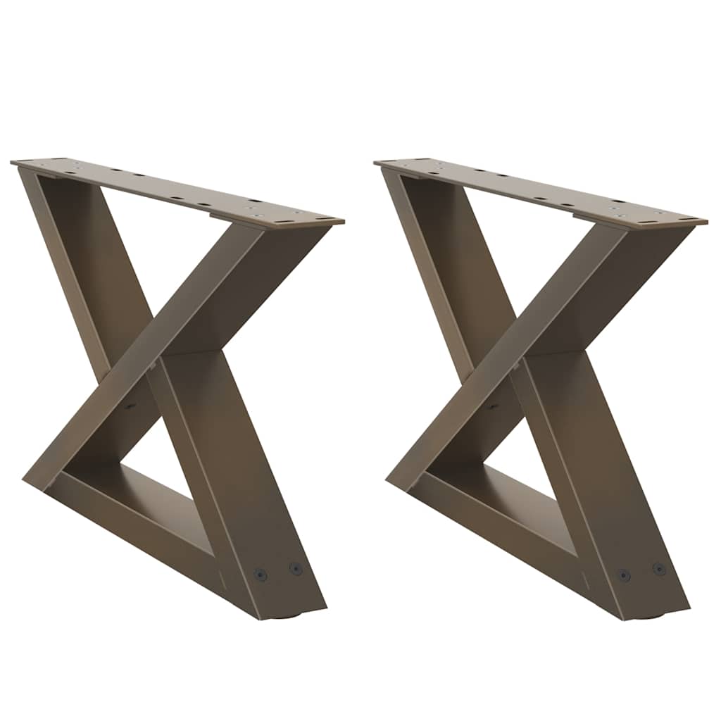 vidaXL Nogi do stolika kawowego 2 szt. Naturalna stal 60x(30-31,3) cm Stal