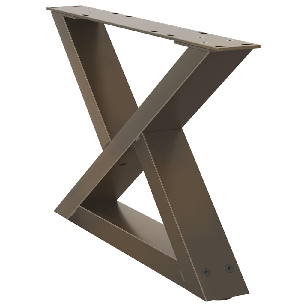 vidaXL Nogi do stolika kawowego 2 szt. Naturalna stal 60x(30-31,3) cm Stal