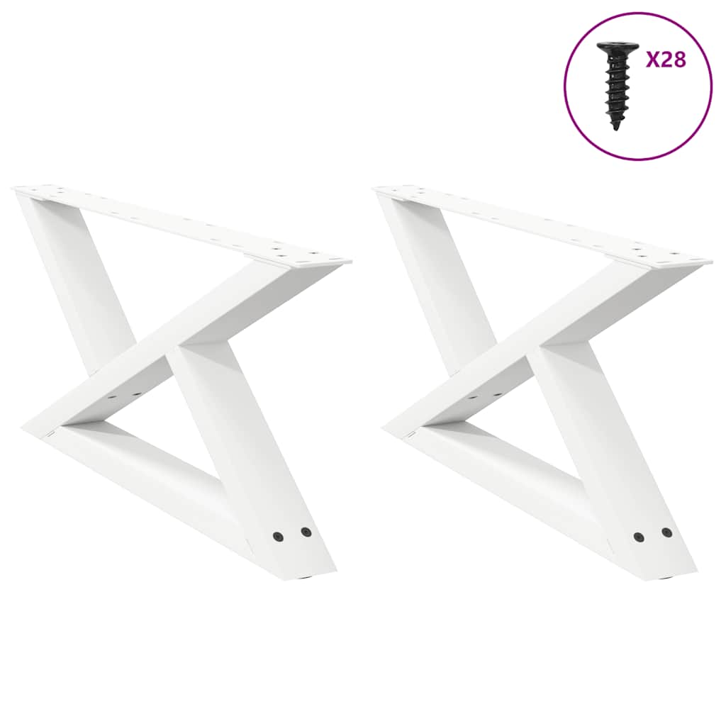 vidaXL Nogi do stolika kawowego 2 szt. Białe 70x(30-31,3) cm Stal
