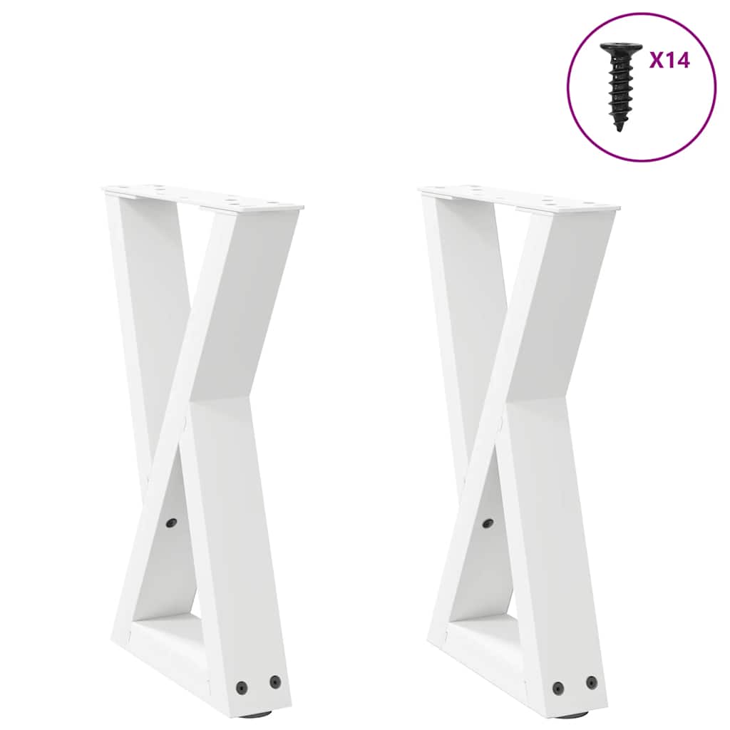vidaXL Nogi do stolika kawowego 2 szt. Białe 28x(42-43,3) cm Stal