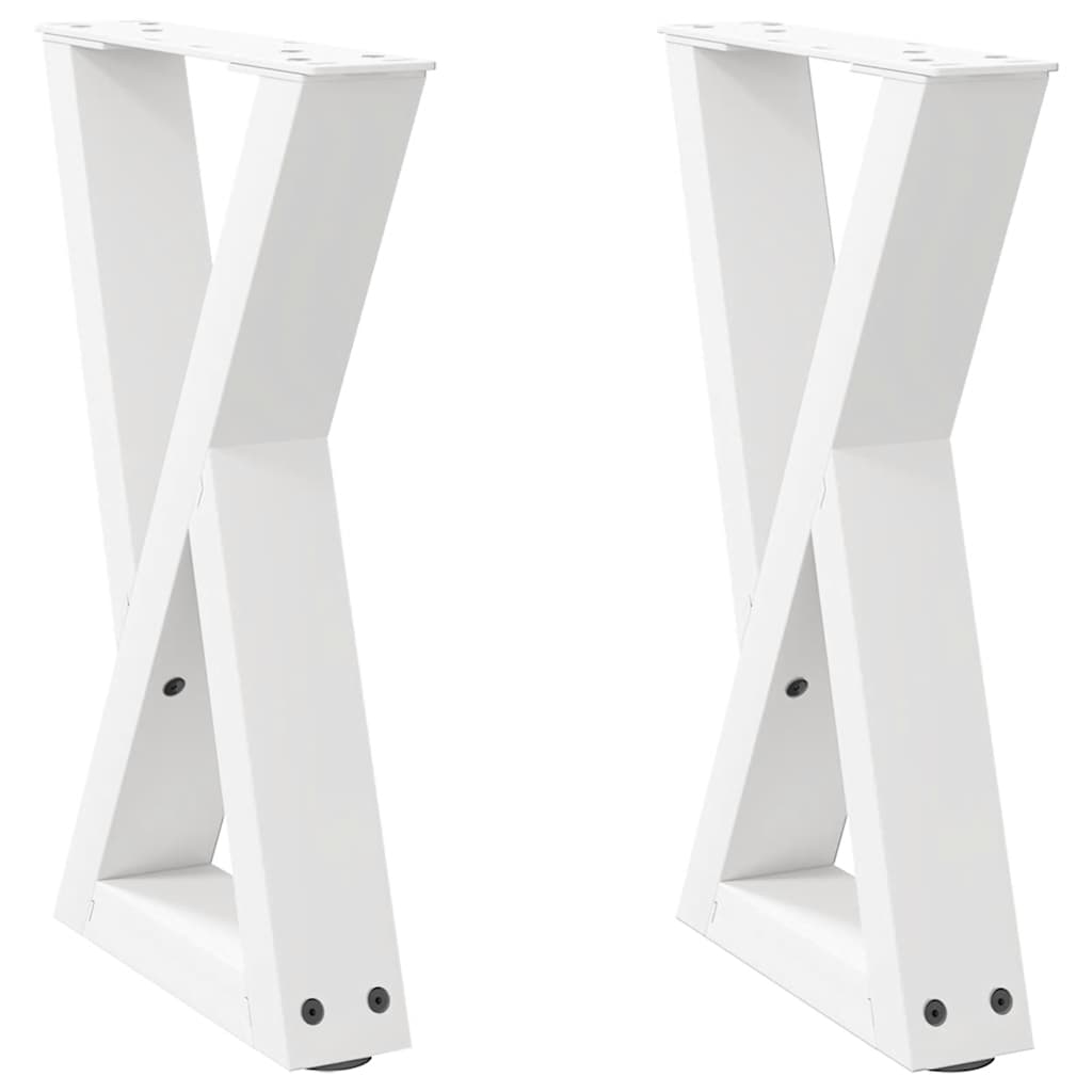 vidaXL Nogi do stolika kawowego 2 szt. Białe 28x(42-43,3) cm Stal